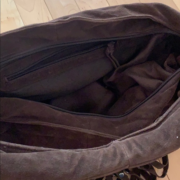 Brown suede fringe bag - Picture 4 of 4